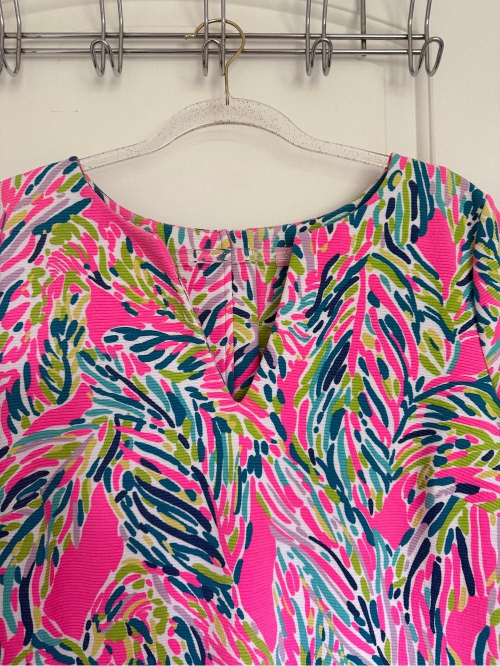 Lily Pulitzer Layton Multi Palm Reader Ottoman Stretch shift dress XL - Picture 3 of 9